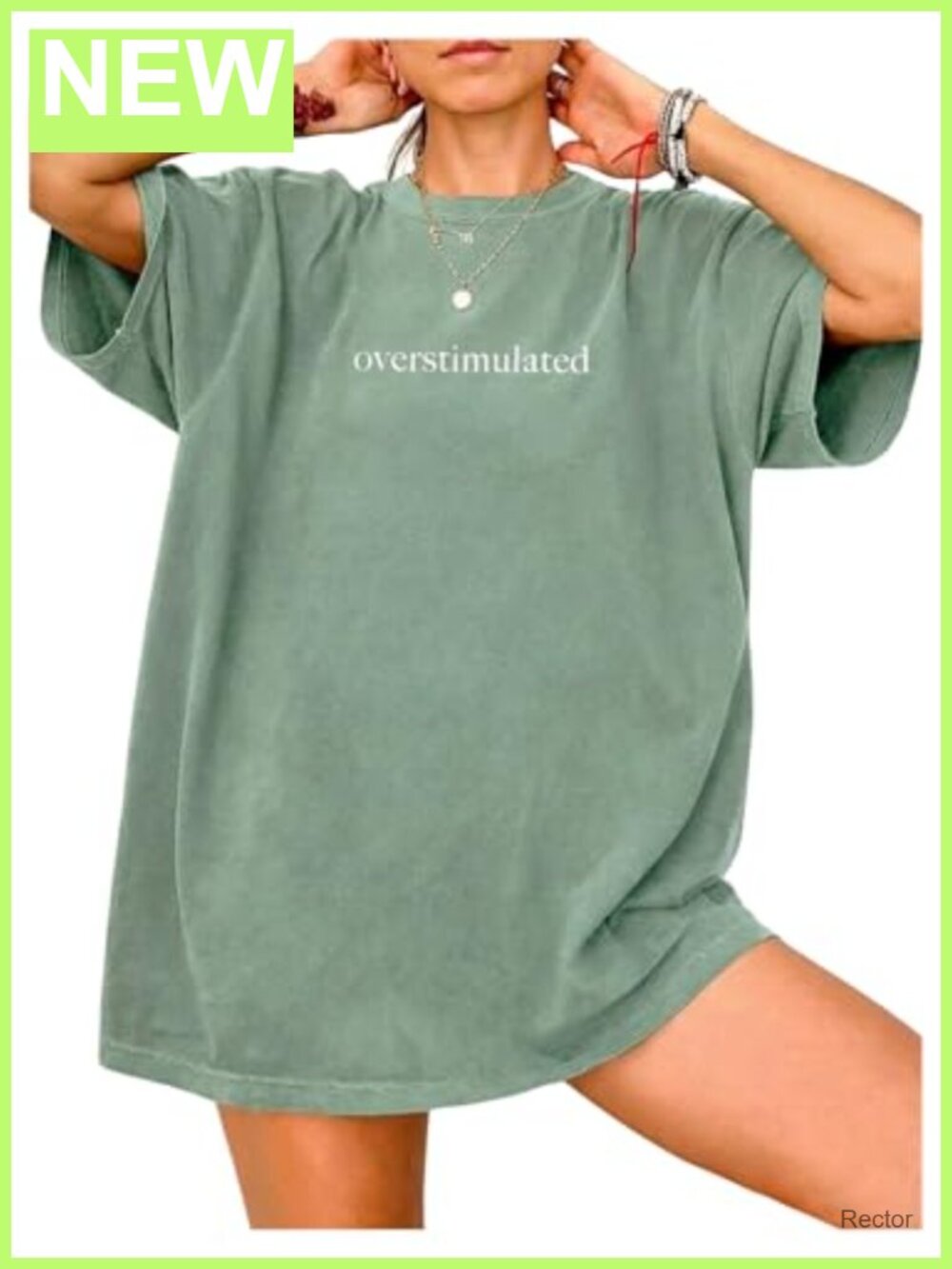 Women's Oversized Letter Print Graphic T-Shirt Crew Neck Drop Shoulder Short
